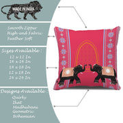 Elephant Printed Cotton Canvas Cushion Covers, Set of 5